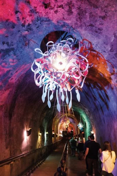 Kunstausstellung Madame Vranken in der Domaine de Pommery in Reims in der Champagne.